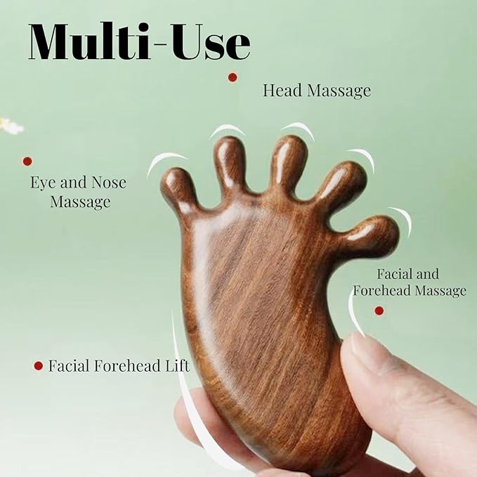 Sandalwood Foot Massage Tool, Traditional Manual Reflexology Tools, Wooden Acupressure Massager for Deep Tissue, Body, Hand, Meridian Therapy, Cute Foot-Shaped Design