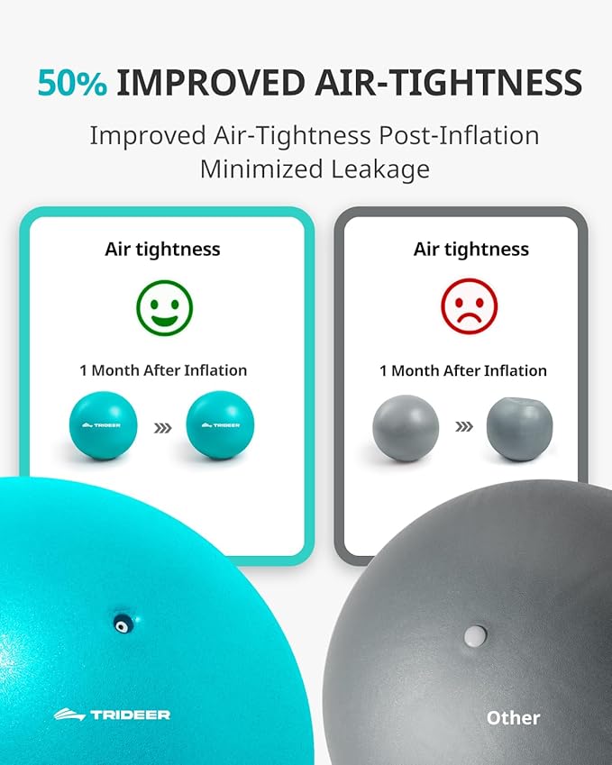 Trideer Pilates Ball - 7-8 inch with Pump, Small Core Ball for Yoga, Barre, Physical Therapy