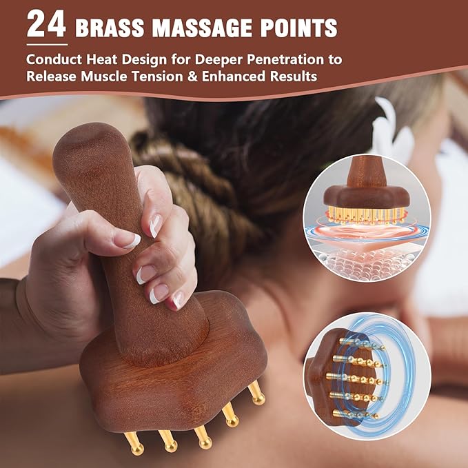 Wood Therapy Massage Tools,Lymphatic Drainage Massager Helps Reduce Cellulite for Belly Arms & Legs, Anti Cellulite Massager Body Sculpting Tools for Body Contouring & Muscle Relief