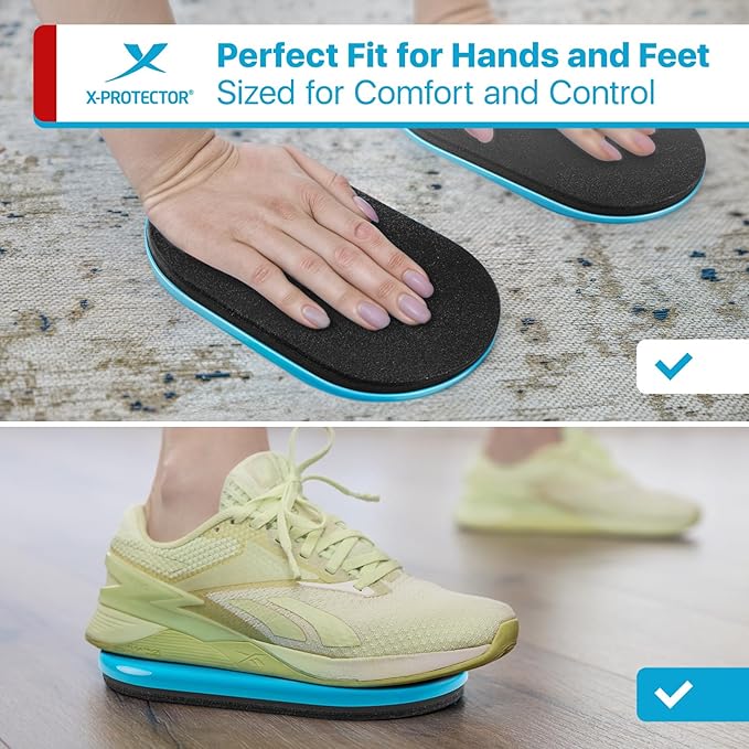 X-Protector Sliders for Working Out - 2 PCS - Double-Sided Exercise Sliders for Hard & Carpeted Floors - Gliders for Exercising!