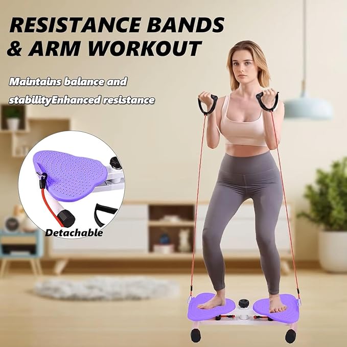 Waist Twister Ab Machine, 300 lbs Capacity Abs Workout Equipment for Slim Waist & Core Training, Quiet Home Gym Exercise Machine for Women & Men