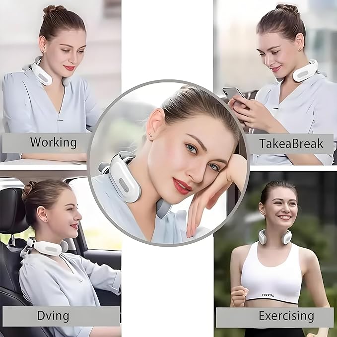 Vitality Magic Pro 2.0 Neck Massager,2025 Upgraded 4-Head Magic Pro 2.0 Neck Massage,with 6 Vibration Modes & 15 Intensity Levels,Promote Muscle Relaxation (White)