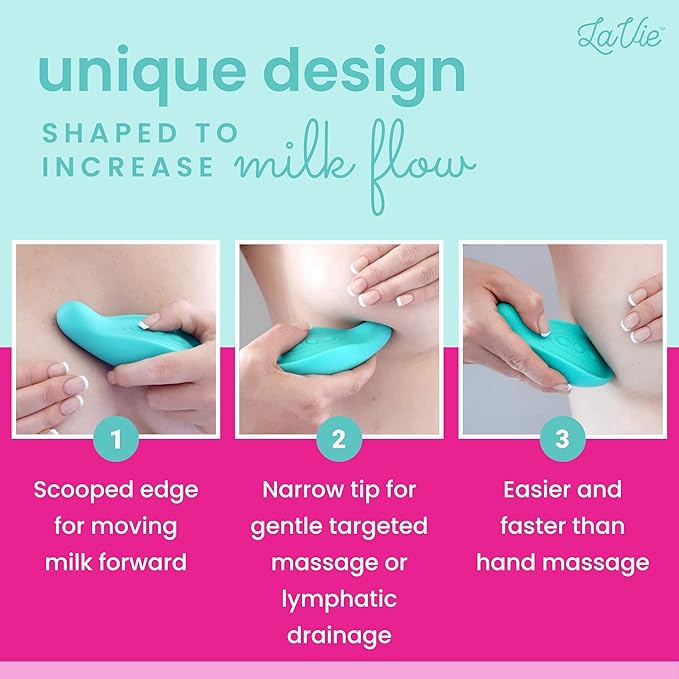 LaVie Lactation Massager - Patented Breastfeeding Relief, Boost Milk Flow & Ease Discomfort from Clogged Ducts, Engorgement, Mastisis - Postpartum Essentials for Nursing Moms - HSA/FSA Medical Device