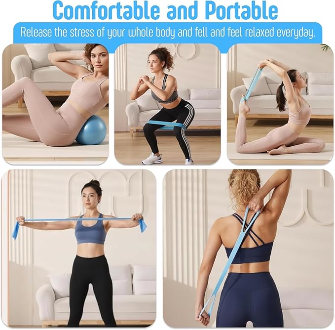 AMAVIK Pilates Kit 15-Pieces Home Workout Set with 5 Resistance Bands, Pilates Ring and Ball Set with Accessories-A Complete Pilates Set for Women to Improve Strength, Flexibility and Balance Body