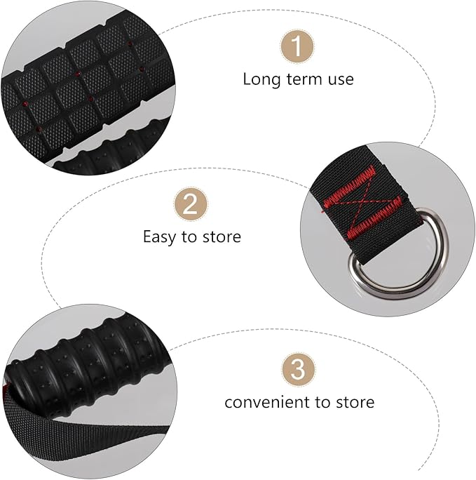 BESPORTBLE Pull Rope Handle Non-Slip Fitness Strap Exercise Handle Grip for Home Resistance Band Arms Strength Training DIY Fitness Equipment Attachment