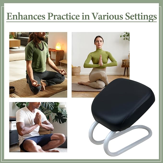 Kneeling Meditation Stool, Prayer Bench Adjustable Height, Portable Meditation Bench, for Studio Praying Prayer (Black C)