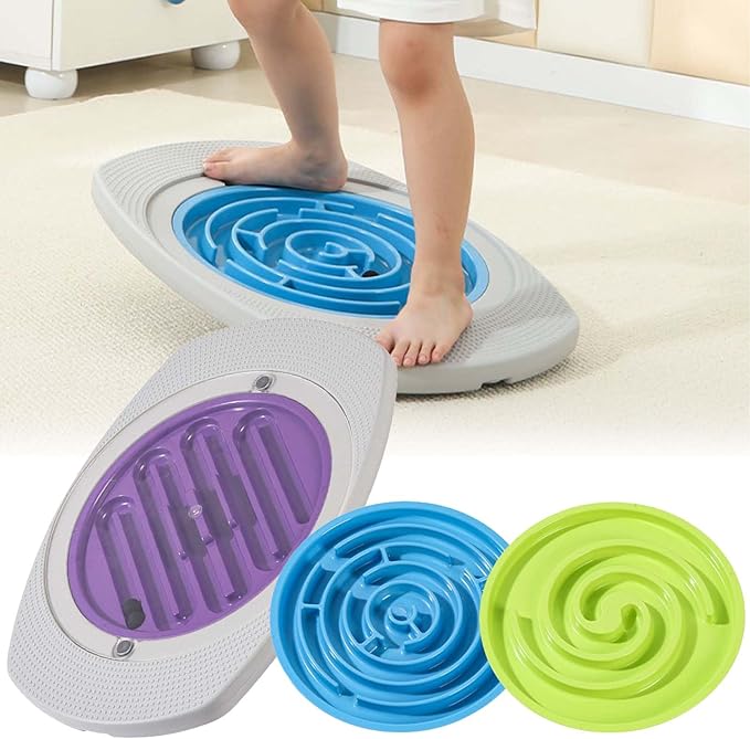 22'' Balance Board Rocker Maze, Dynamic Maze Balance Board with Marble Maze, Core Trainer & Stability Wobble Board for All Ages, Anti-Slip Design, Durable PE Construction, Ideal for Fitness, Rehab, & Family Fun