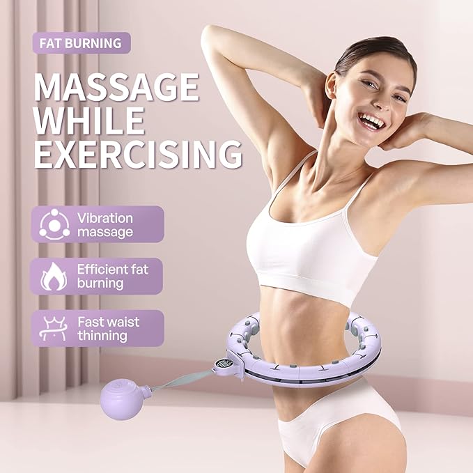 30/24/12 Knots, Upgraded Magnetic Lock Weighted Hula Hoop for Kids Adults Weight Loss, Infinity Hoop Plus Size, Home Indoor Outdoor, Fitness Exercise, Abdominal Toner