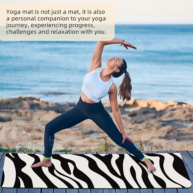 FOLAI Extra Thick Yoga Mat 6mm，pilates mat thick - Non-Slip Exercise Mat for HIIT, Pilates & Home Workouts & Workout with Free Carry Strap