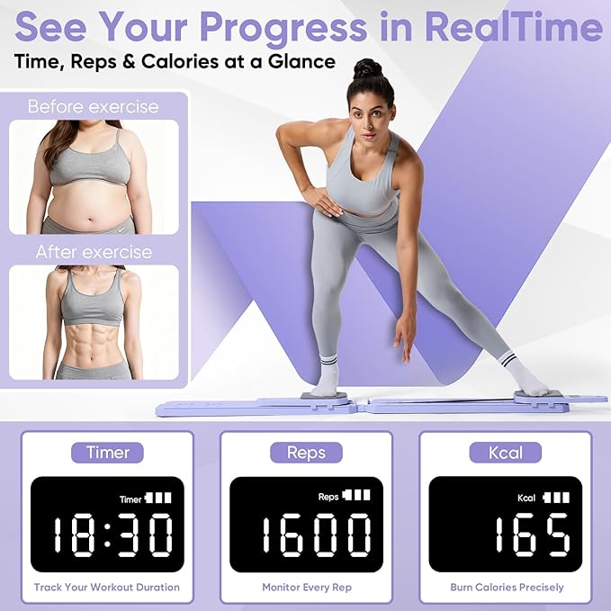 Prorobust Pilates Board, 9 in 1 Mini Plilates Reformer Set, Multifuncional Portable Pilates Reformers Board Kit for Home Gym Workout, Free Combination 100+ Exercise Mode
