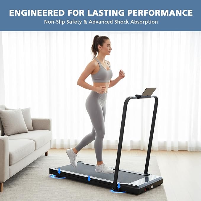 OLIXIS Walking Pad Treadmill for Home, Under Desk Treadmill for Small Space, Portable Design for Home Office Workouts, LED Display with Remote Control, Low Noise