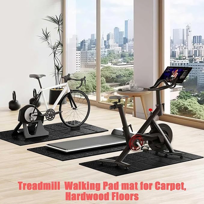 Treadmill Walking Pad Mat for Carpet, for Hardwood Floors, 68"x24", Mat for Under Treadmill/Walking pad/Bike on Carpet, Exercise Equipment Mat, No Slip, Noise Shock Absorption
