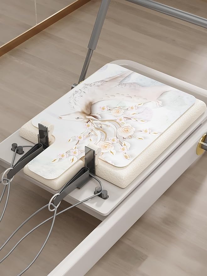 Pilates Reformer Machine Mat 1.5mm Thin, Strong Fit, Sweat-Absorbent, Non-Slip, Foldable and Washable