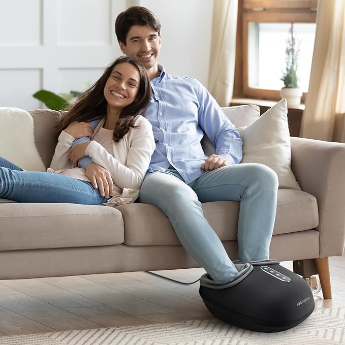 Medcursor Foot Massager with Heat - Shiatsu Feet Massage Machine Delivers Relief for Tired Muscles & Plantar, Deep Kneading Therapy, Multi-Level Settings for Home, Office Use, Size up to 13"