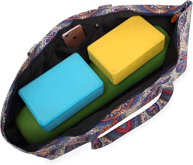 Large Yoga Mat Bag for Women Men, Travel Gym Bag for Pilates Office Beach Workout, Yoga Mat Tote Carrier with Mat Strap for 1/4" 1/2" Thick Exercise Yoga Mat