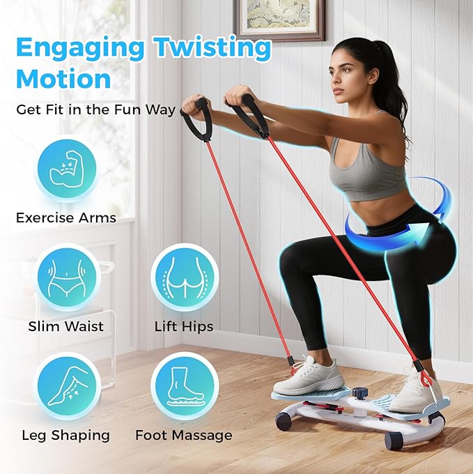 Waist Twister Machine Exercise, Ab Twister Board for Exercise, Waist Twisting Fitness Tool, Core Trainer for Women Belly Fat Loss, Home Gym Workout Equipment, Noiseless, 300 lbs Capacity