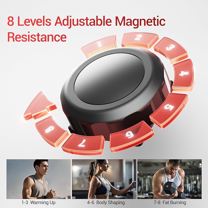 UMAY Elliptical Exercise Machine, Elliptical Machine for Home with 8 Levels Resistance, Silent Magnetic Elliptical Trainer with 12" Stride and LCD Monitor