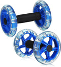 Dual Wheel Ab Roller Fitness Exercise Device for Core Strengthening and Tummy Shaping, Blue, Portable Abdominal Workout Equipment for Home Gym and Weight Loss