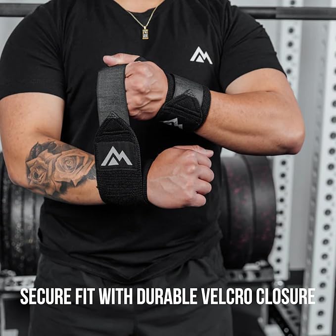 REP Wrist Wraps Weightlifting Support | Adjustable Strap | Gym Gymnastics Accessories | Men Women Fitness Training Powerlifting Gear | Strength Workout | Lifting Gloves | Bench Press Bands, Black