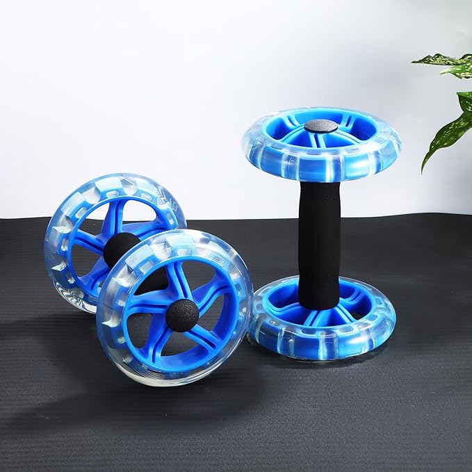 VALICLUD Twin-wheel Ab Roller Fitness Wheel Training Device for Tummy Shaping and Weight Loss Exercise, Home Gym Strength Equipment for Men and Women