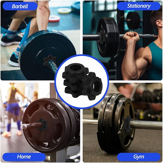 Totority 10pcs Dumbbell Fastener Plastic Six-Sided Nut Locking Weight Holders 25mm for Home Fitness Strength Training Equipment