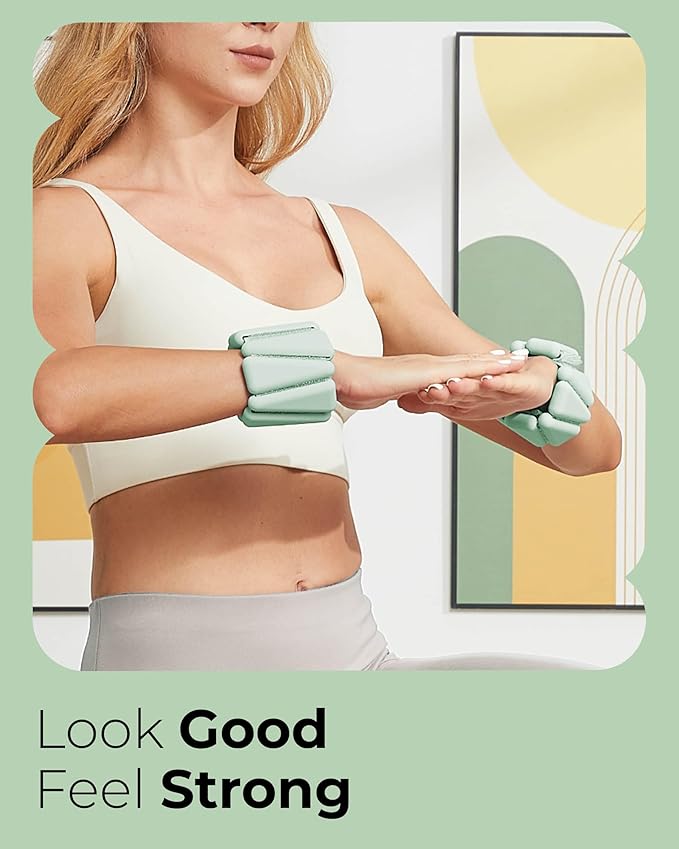 Pilates Weight | Wrist & Ankle Weights for Women | Weighted Bangles | 1LB/ 2LB Each (Set of 2)