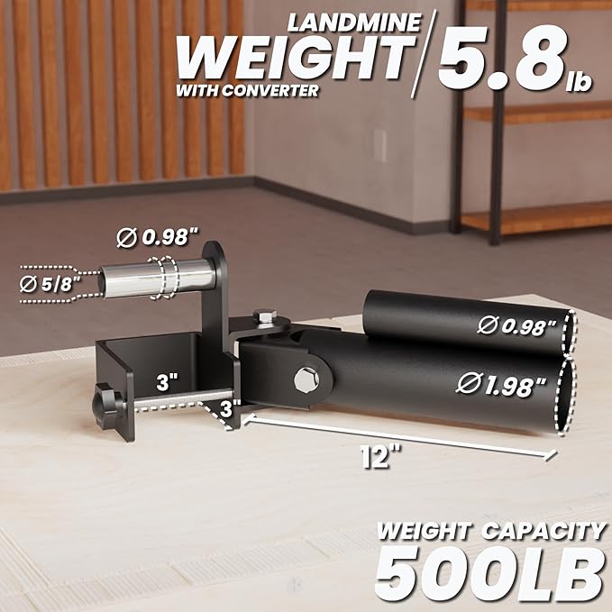 Synergee Landmine Attachment for Power and Squat Racks. Fits 2x2, 2x3, and 3x3 Racks. Rotational Trainer for Presses, Rows, Core & Full-Body Workouts. Works with 1" & 2" Barbells.