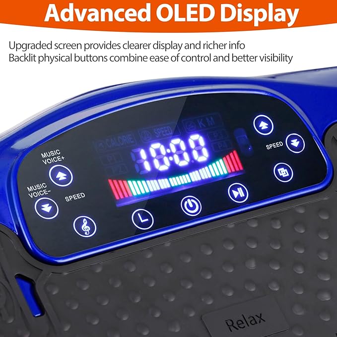 Vibration Plate Exercise Machine, Shaking Whole Body Workout Vibration Platform Lymphatic Drainage, Power Waver Vibrate Stand Machine for Home Fitness Weight Loss