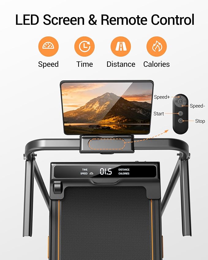 16% Incline Walking Pad Treadmills for Home Small, 4-in-1 Under Desk Treadmill with Handles, Foldable Treadmill with 2.5 HP Quiet Brushless, 330 LBS Capacity