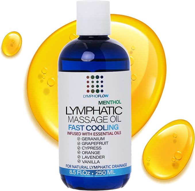 Bruizex Lymphatic Drainage Massage Oil with Arnica & Menthol for After Procedure Body Care & Lymphatic Drainage Massager, Liposuction, 360 Lipo, BBL, Tummy Tuck Body Massage, Cooling Formula - 8.5 Oz