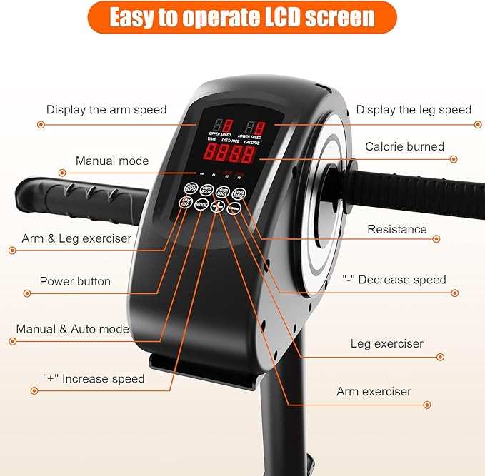 Electric Rehabilitation Exercise Bike, arm and Leg Motorized Pedal Exerciser and Rehabilitation Trainer, Suitable for Knee, Foot, and arm Rehabilitation.