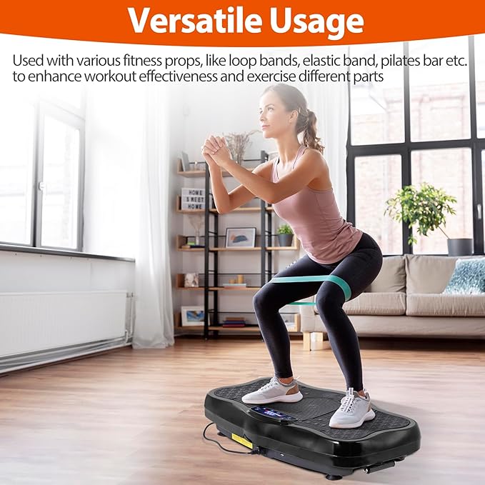 LEMY Vibration Plate Exercise Machine,Promote Fat Burning,Whole Body Shaker with Adjustable Speed and Time,Non-Slip Suction Pads,Home Training,Vibration Plate for Weight Loss,Shaping