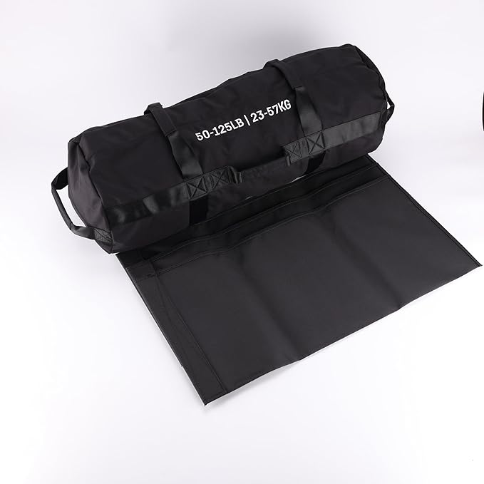 Garvee Sandbag for Fitness Weights Training,5-200 LBS Adjustable Weighted SandBag for Strength Powerlifting Running Home Gym Exercise,Black