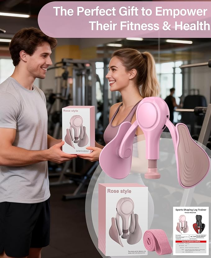 Pelvic Floor Exercise Devices 15-70 LB Adjustable Pelvic Floor Trainer Women Men, Kegel Exercise Equipment Inner Thigh Exerciser for Postpartum Recovery, Thigh and Pelvic Trainer with Band