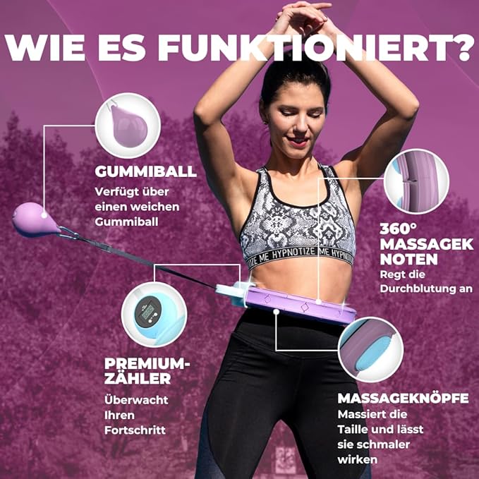 Swiss Activa+ Smart Hula Hoop - Infinity Hoop for Adults - Won't Fall Off - Weight Loss Exercise Equipment