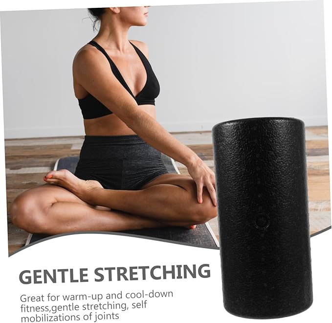 Happyyami Yoga Massage Roller Portable Foam Column for Muscle Relaxation Body Massage and Rehabilitation Lightweight Foam Roller for Balance and Flexibility Exercises Black