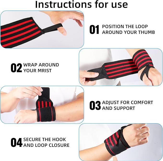 Wrist Support Straps & Lifting Straps, Ultra-Elastic Adjustable Design, Universal Wrist Support Gear for Bench Press, Deadlift, Powerlifting and Gym Training