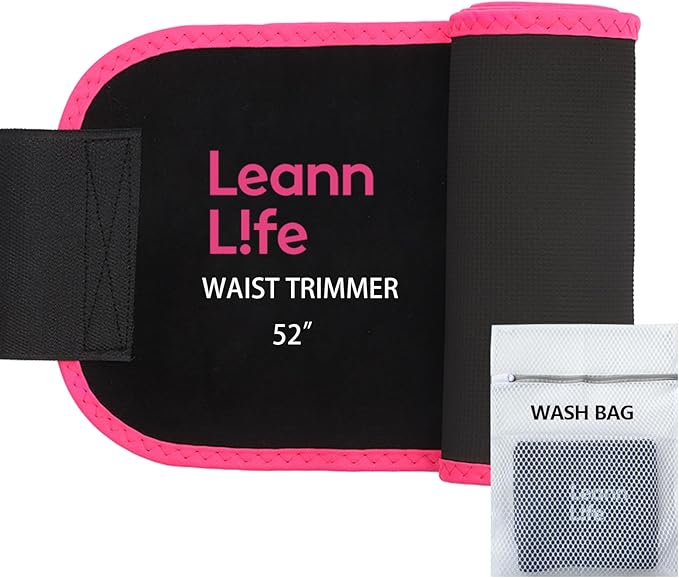 Waist Trimmer Belt – One Size 52″ Fits All Women & Men, Premium Neoprene Sweat Waist Trainer for Workout & Fitness