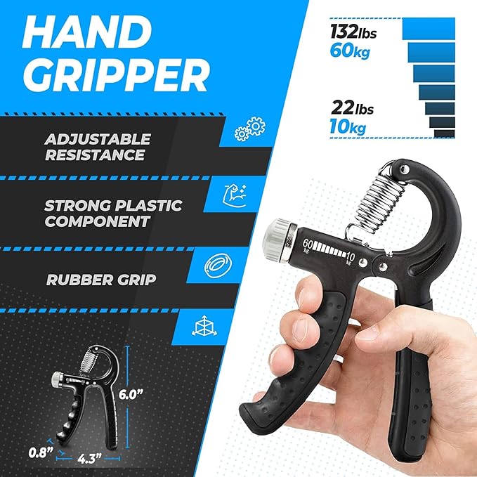 roygra Grip Strength Trainer (5 Pack), Forearm Strengthener, Hand Strengthening Devices, Hand Exercisers for Strength, Finger Strengthener, Wrist Exerciser, Baseball Climbing Calisthenics Basketball