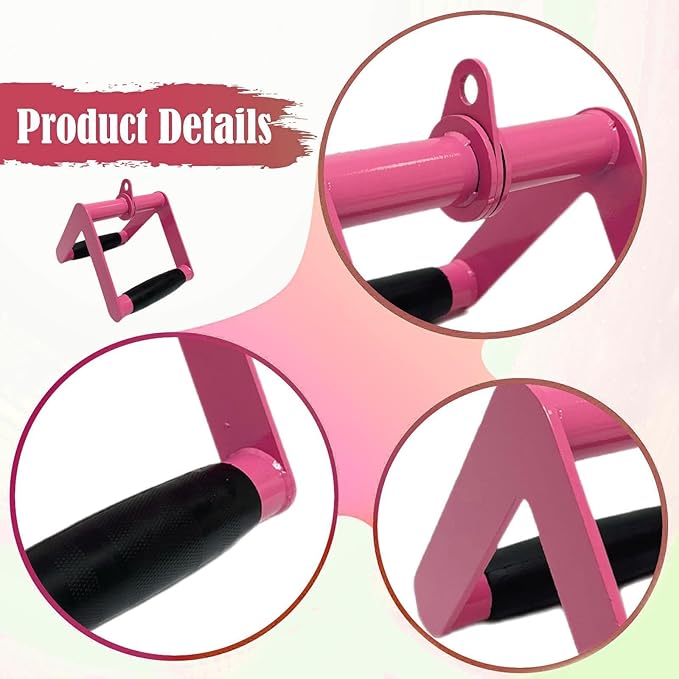 pistro V Bar Cable Attachment for LAT Pulldown & Rows - Steel & TPE Double Handle (18cmx15cm/7.1" x5.9) - Home & Gym Strength Training Equipment