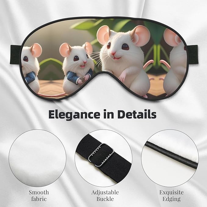 Mother and Child Rats Head-Mounted Double-Sided Light-Blocking Sleeping Eye mask to Protect Eyes and Relieve Eye Fatigue
