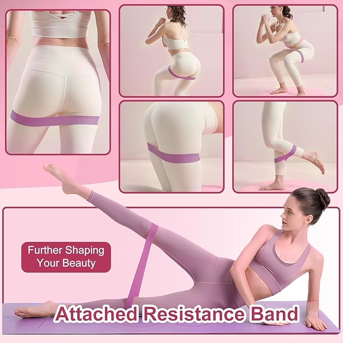 QIUTONG Thigh Trainer 2026 Upgraded, 10-78LB Thigh Trainer Thigh Exerciser, LED Inner Thigh Exerciser, 360° Pelvic Floor Exercise Devices, Hip Trainer Kegel Excerciser, 20LB Resistance Band
