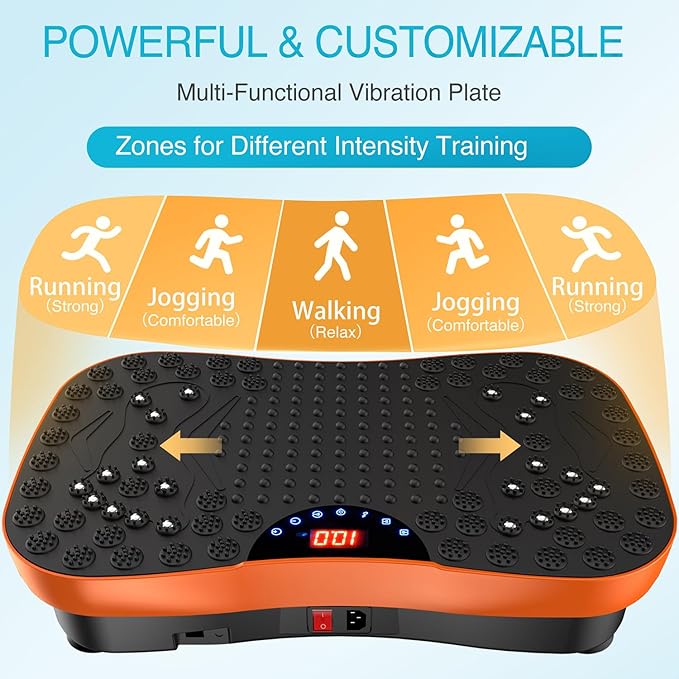 AXV Vibration Plate Fitness Platform Exercise Machine Vibrating Lymphatic Drainage Shaking Workout Full Body Shaker Vibrate Stand Shake Board Sport Gym Pad for Weight Loss Fat Burner for Women Men