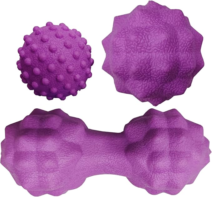 Massage Ball Set, Plantar Fasciitis Relief Foot Pain Therapy - Trigger Point, Heel Spur, Sore Muscle- Back, Arm, Neck, Shoulder, Leg Circulation Roller