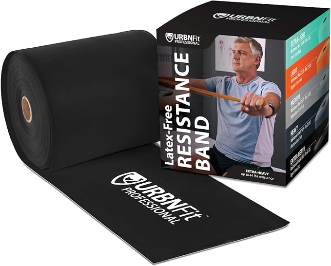 URBNFit Professional Resistance Bands - 25 Yards (75ft) Latex-Free Elastic Exercise Fitness Band Roll - No Scent, No Powder - Perfect for Physical Therapy & Rehab, Yoga, Pilates