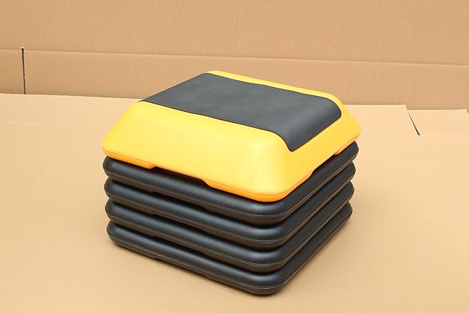 16"x16" Adjustable High Step Aerobic Platform With 4 Risers, Height-Adjustable Step Aerobics Platform For Home Gym Exercise Fitness Workout Yellow As shown One size