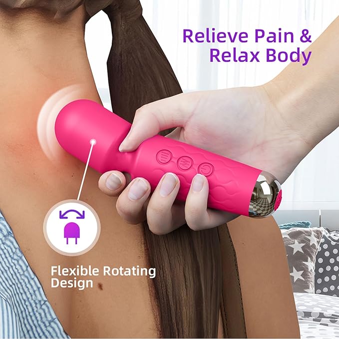 Mini Personal Massage Small Cordless Handheld Massager - Powerful - Quiet - Back Legs Hand Pains and Sports Recovery(Rose)