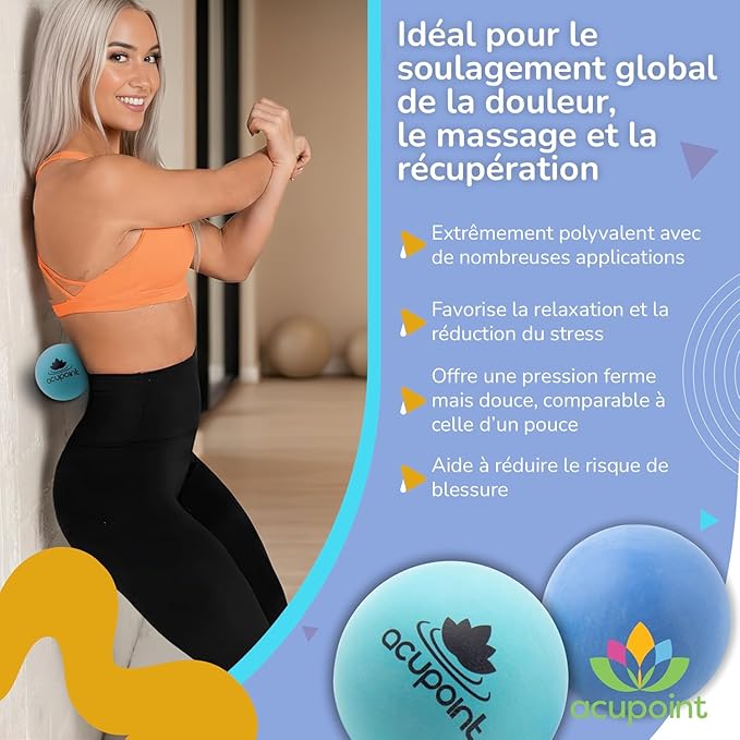 Physical Massage Therapy Ball Set - Ideal for Yoga, Deep Tissue Massage, Trigger Point Therapy and Myofascial Release Physical Therapy Equipment