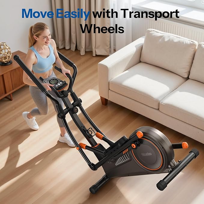 Niceday Elliptical Exercise Machine, Elliptical Machine for Home, Magnetic Elliptical Trainer with 15.5IN-19IN Stride, 16 Resistance Levels, 400LBS Loading Capacity, Support Kinomap APP