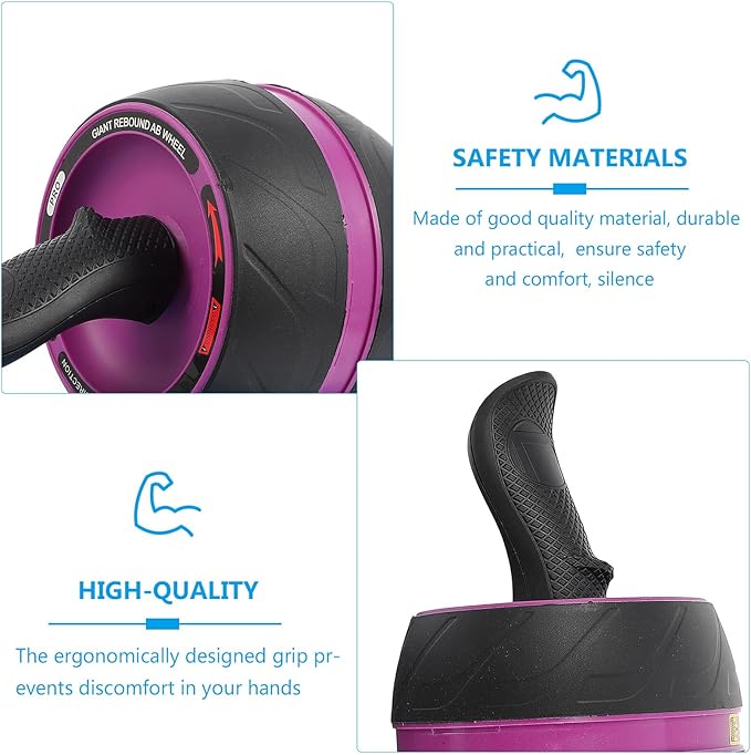 PRETYZOOM Automatic Rebound Ab Roller Wheel for Home Gym Core Strength Training Non-slip Abs Fitness Equipment for Men and Women Silent Exercise Roller for Abdominal and Back Workouts